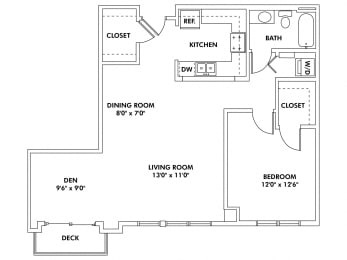 1 bed, 1 bath, 980 sqft, $2,175