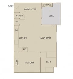 1 bed, 1 bath, 806 sqft, $2,490