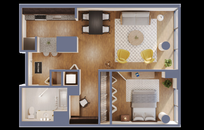 1 bed, 1 bath, 819 sqft, $3,106