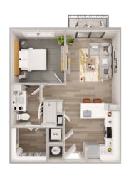 1 bed, 1 bath, 644 sqft, $1,615
