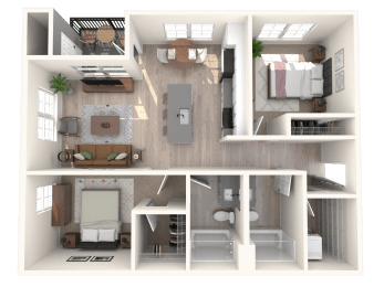2 beds, 2 baths, 985 sqft, $2,000