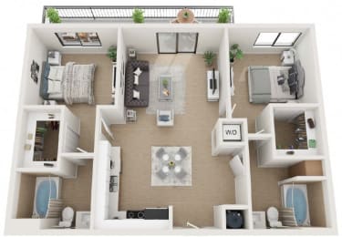 2 beds, 2 baths, 851 sqft, $2,904