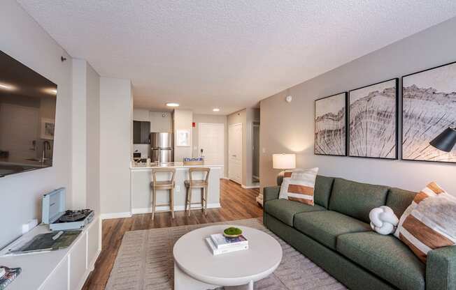 Open living space at 15 Bank Apartments in White Plains, NY 10606