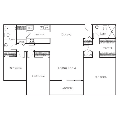 3 beds, 2 baths, 1,318 sqft, $4,841, Unit 243