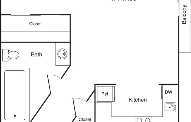 Studio, 1 bath, 560 sqft, $2,035, Unit 401