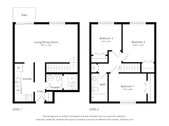 3 beds, 1.5 baths, 961 sqft, $2,199
