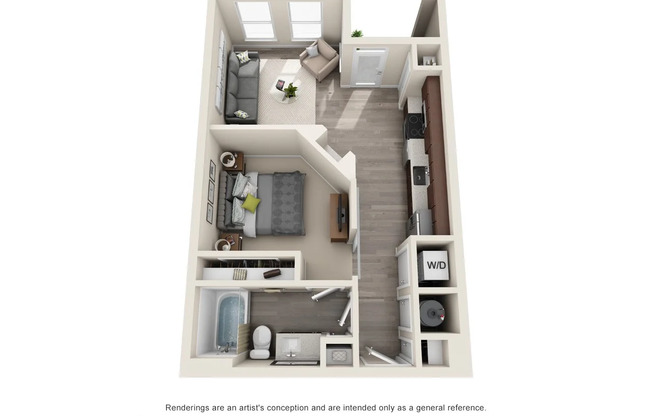 1 bed, 1 bath, 584 sqft, $1,140