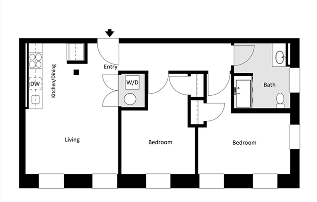 2 beds, 1 bath, 792 sqft, $2,350, Unit 326