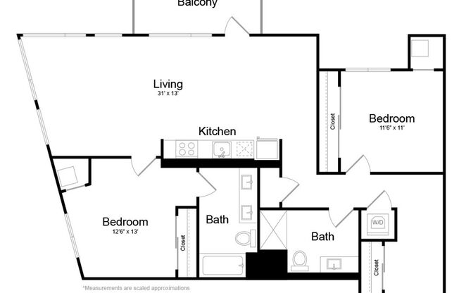 2 beds, 2 baths, 1,062 sqft, $4,995, Unit 309