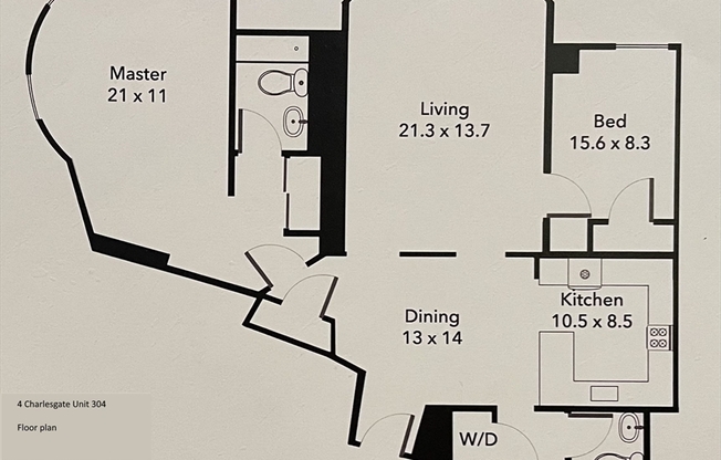 2 beds, 2 baths, 1,130 sqft, $4,950, Unit 304