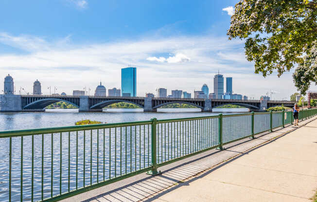 You can enjoy the iconic views of Boston along the Paul Dudley White bike path.