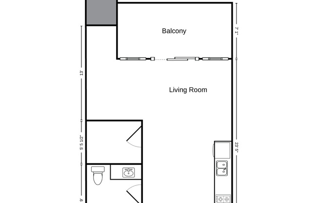 Studio, 1 bath, 532 sqft, $1,375, Unit WR 305-203