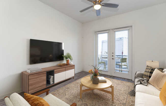 Living Room with Balcony and Hard Surface Flooring