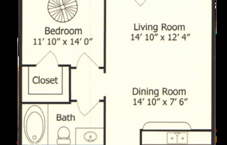 1 bed, 1 bath, 846 sqft, $1,399, Unit 351