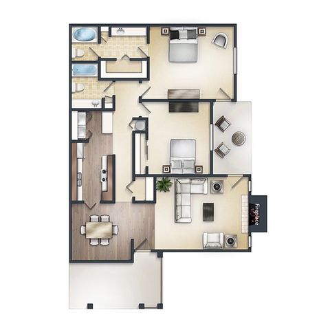 2 beds, 2 baths, 1,521 sqft, $1,434