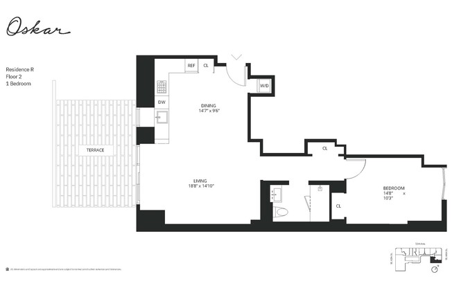 1 bed, 1 bath, 861 sqft, $5,950, Unit 2R