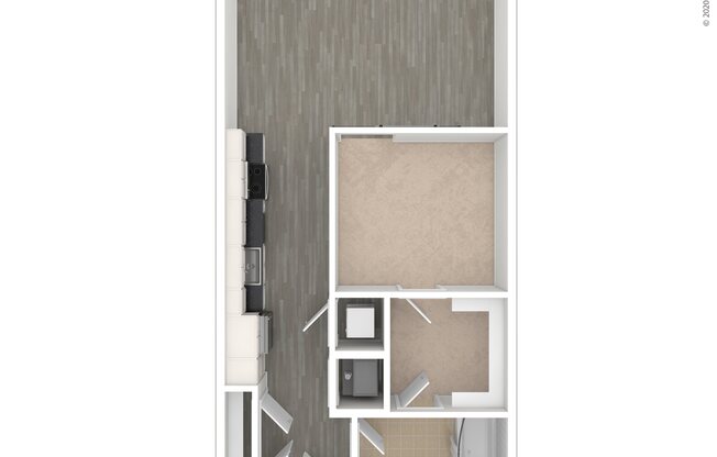 Studio, 1 bath, 616 sqft, $1,864