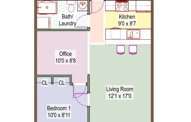 2 beds, 1 bath, $2,630