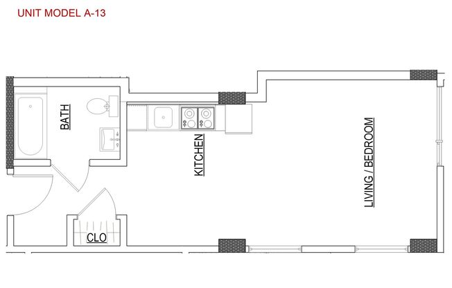 Studio, 1 bath, 415 sqft, $2,740, Unit 345 6th St, Unit 709