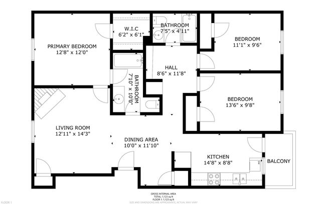 3 beds, 2 baths, 1,123 sqft, $1,600, Unit E-09