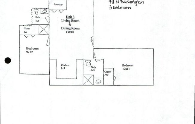 3 beds, 2 baths, 894 sqft, $2,800, Unit Unit 3