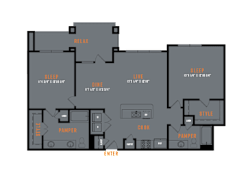 2 beds, 2 baths, 1,208 sqft, $1,929