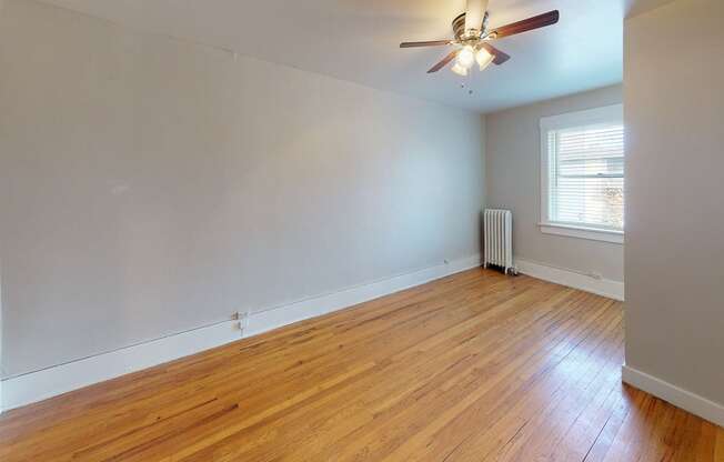 Open Floor Plan With a Ceiling Fan