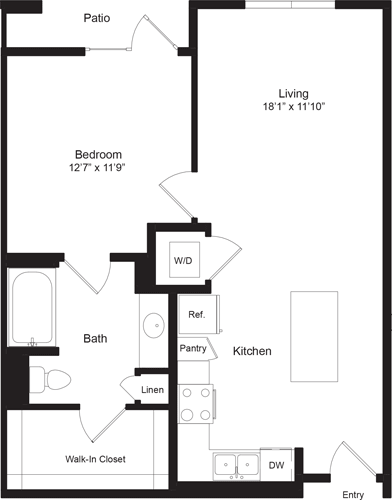 1 bed, 1 bath, 747 sqft, $2,855, Unit 103