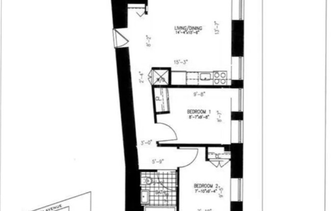 2 beds, 1 bath, $6,300, Unit 4B