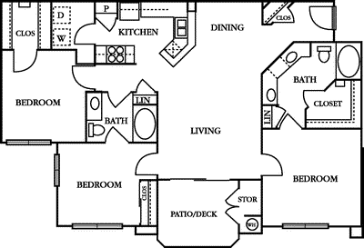 3 beds, 2 baths, 1,390 sqft, $3,854, Unit 623