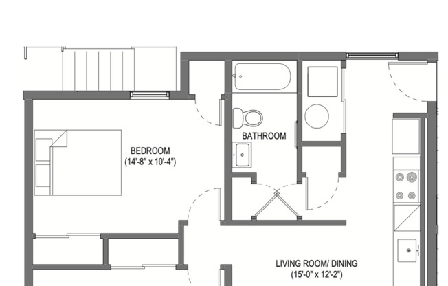 2 beds, 1 bath, 820 sqft, $2,220, Unit A202