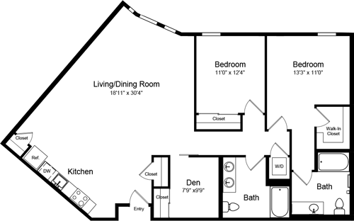 2 beds, 2 baths, 1,472 sqft, $7,348, Unit 306