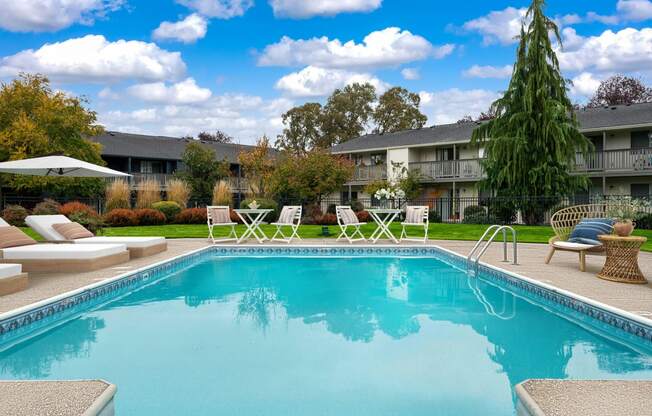 the swimming pool at our apartments