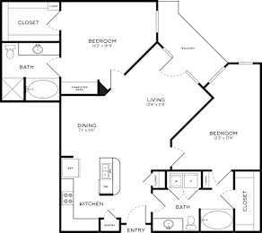 2 beds, 2 baths, 1,171 sqft, $1,759