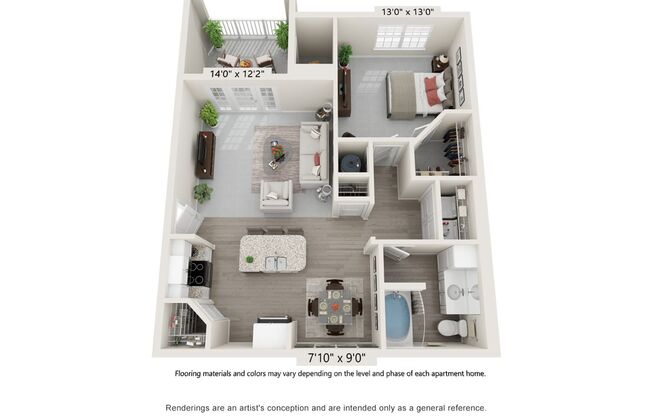 1 bed, 1 bath, 790 sqft, $1,680, Unit 2047-304