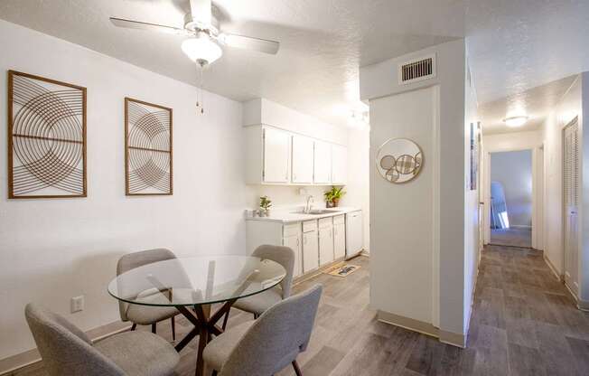 Dining Room and Hallway at The View at Catalina Apartments in Tucson Arizona