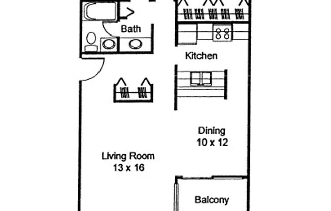 2 beds, 1 bath, 996 sqft, $1,495, Unit 319-B