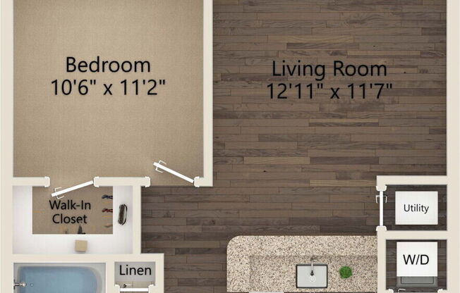 1 bed, 1 bath, 703 sqft, $1,494