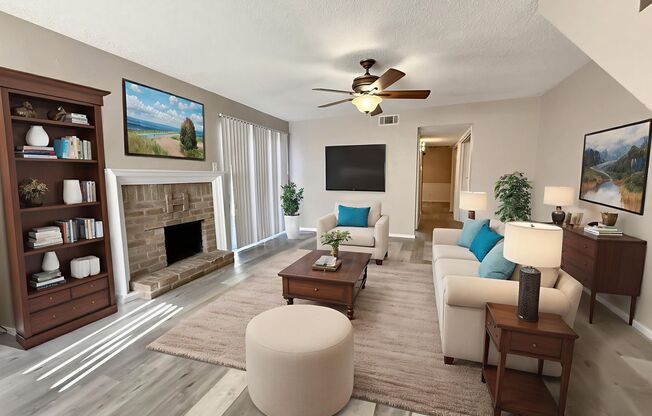 3-Bedroom Duplex with Modern Flooring, Fireplace & Spacious Layout in Grand Prairie