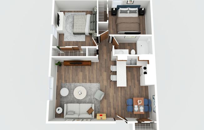 2 beds, 1 bath, 850 sqft, $1,249, Unit DD202