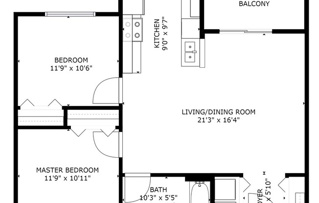 2 beds, 1 bath, 875 sqft, $1,775, Unit 3480-02