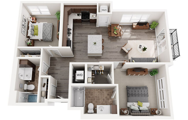 2 beds, 2 baths, 1,112 sqft, $2,405