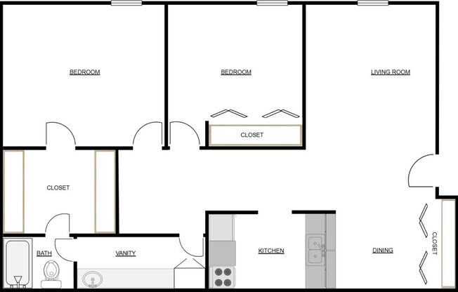 2 beds, 1 bath, 800 sqft, $1,389, Unit 4526-1