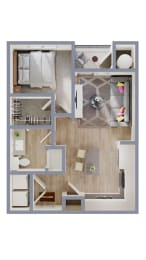 1 bed, 1 bath, 694 sqft, $1,715