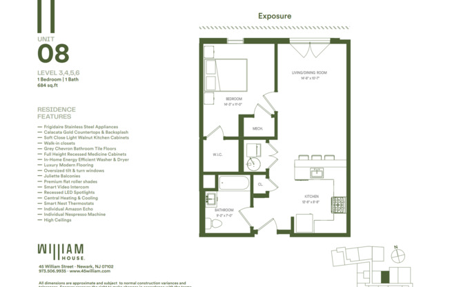 1 bed, 1 bath, 684 sqft, $2,450, Unit 407