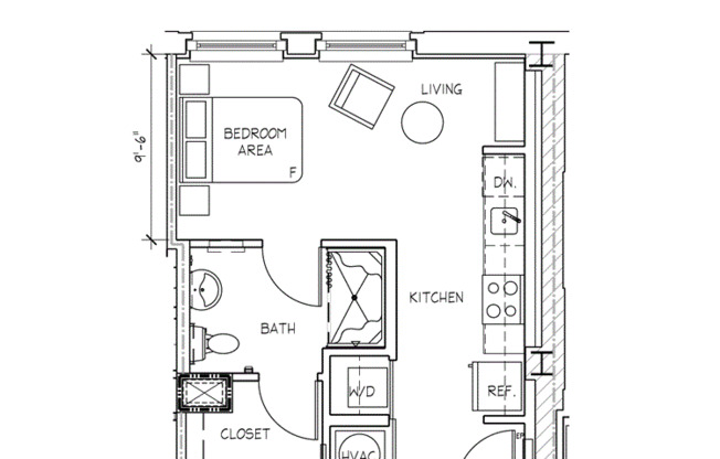 Studio, 1 bath, 450 sqft, $1,195