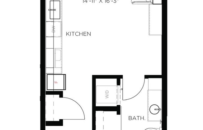 Studio, 1 bath, 450 sqft, $995, Unit 3307