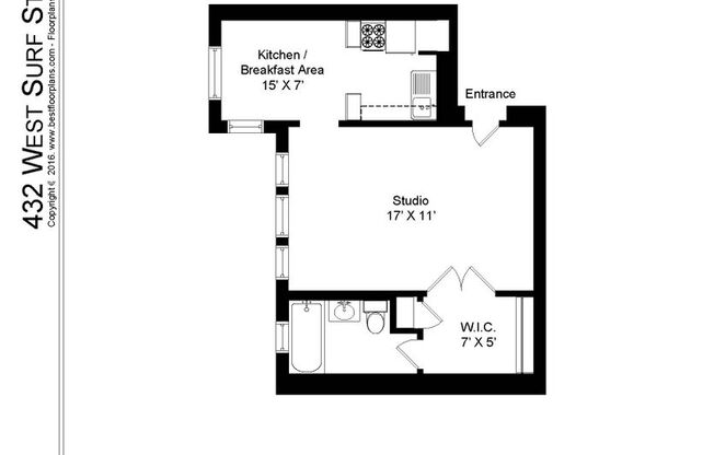 Studio, 1 bath, 448 sqft, $1,595, Unit 432-109