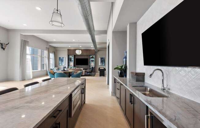 The Edison at Bozeman Gateway Apartments in Bozeman, Montana Clubhouse Kitchen
