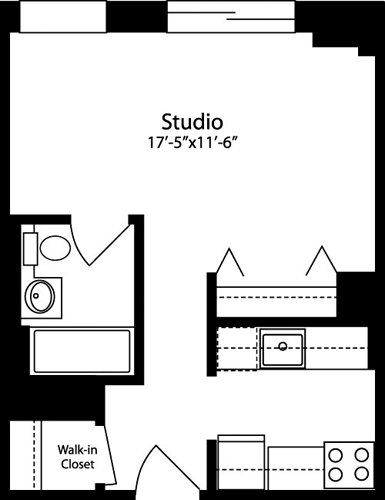 Studio, 1 bath, 412 sqft, $3,451, Unit 7H